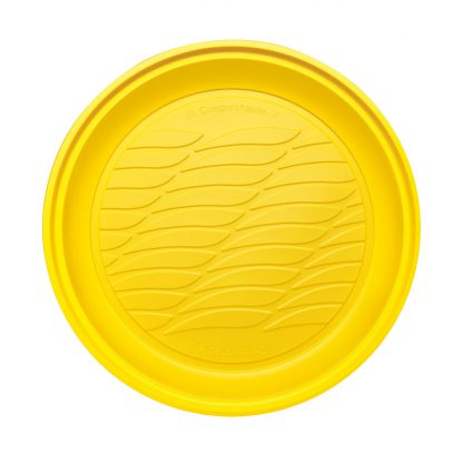 Plato Grande Bioplastico Amarillo de 21.5 cm