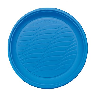Plato Pequeño Bioplástico Azul de 17 cm
