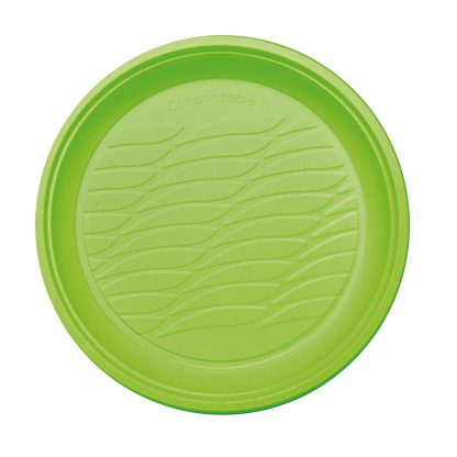 Plato Pequeño Bioplástico Verde de 17 cm
