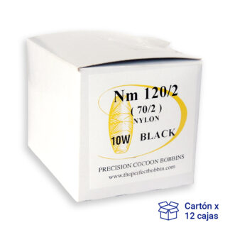 12 cajas de Bobina Negra-nm120-2-10 nylon